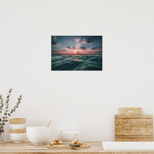 Ocean Sunset Custom poster (Keuken)