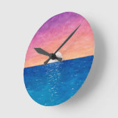 Ocean Sunset Design Wall Clock Ronde Klok (Hoek)
