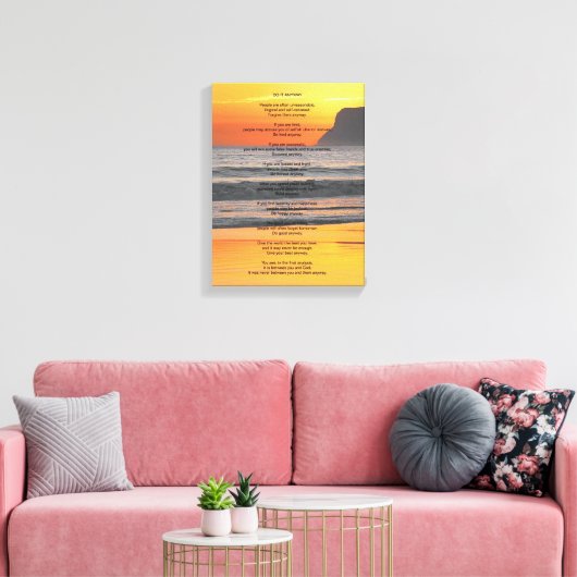 Ocean Sunset "Doe het hoe dan ook" Canvas Afdruk (Insitu (Woonkamer))