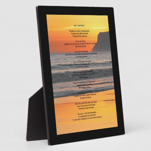 Ocean Sunset "Doe het hoe dan ook" Fotoplaat (Zijkant)