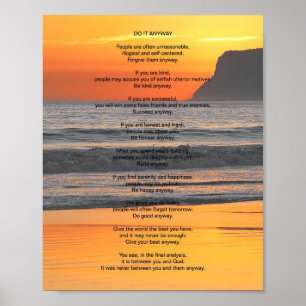 Ocean Sunset "Doe het hoe dan ook" Poster