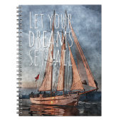 Ocean Sunset Dream Sail Inspirerend Quote Notitieboek (Voorkant)