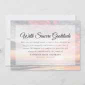 Ocean Sunset Funeral Memorial Bedankkaart (Voorkant)