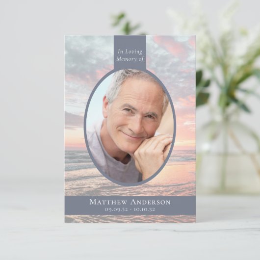 Ocean Sunset Funeral Sympathy Bedankt Kaart (Staand voorkant)