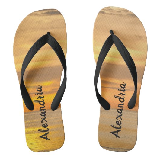 Ocean Sunset gepersonaliseerd Teenslippers (Voetbed)