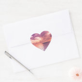 Ocean Sunset Inspirerend Hart Sticker (Envelop)