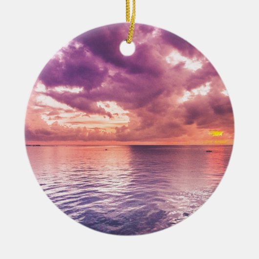 Ocean Sunset Inspirerend Keramisch Ornament (Voorkant)
