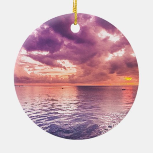Ocean Sunset Inspirerend Keramisch Ornament (Achterkant)
