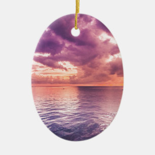 Ocean Sunset Inspirerend Keramisch Ornament