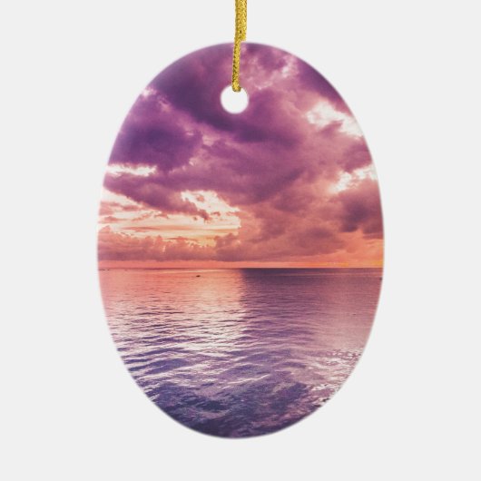 Ocean Sunset Inspirerend Keramisch Ornament (Voorkant)