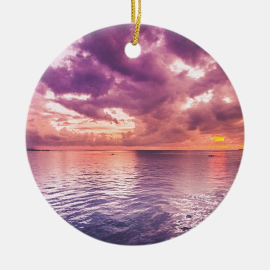 Ocean Sunset Inspirerend Keramisch Ornament (Voorkant)