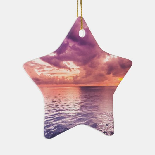 Ocean Sunset Inspirerend Keramisch Ornament (Rechts)
