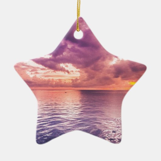 Ocean Sunset Inspirerend Keramisch Ornament (Voorkant)