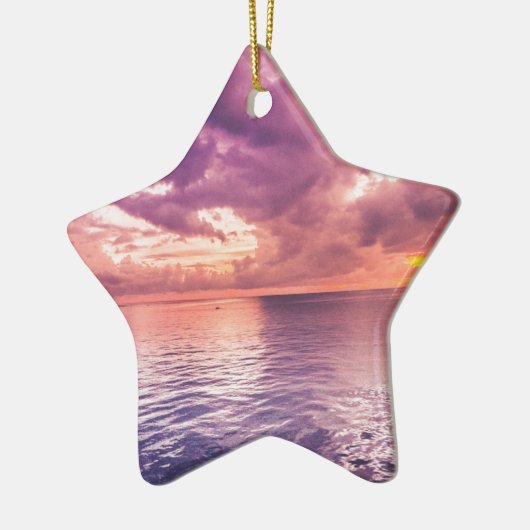 Ocean Sunset Inspirerend Keramisch Ornament (Links)