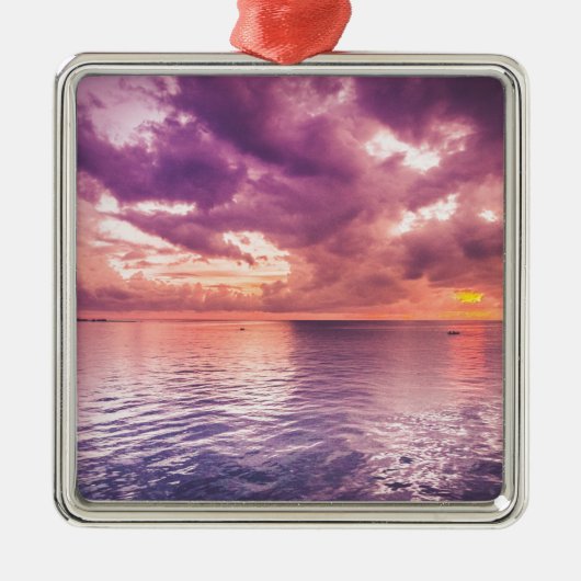 Ocean Sunset Inspirerend Metalen Ornament (Voorkant)