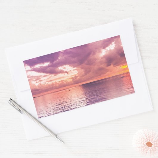 Ocean Sunset Inspirerend Rechthoekige Sticker (Envelop)