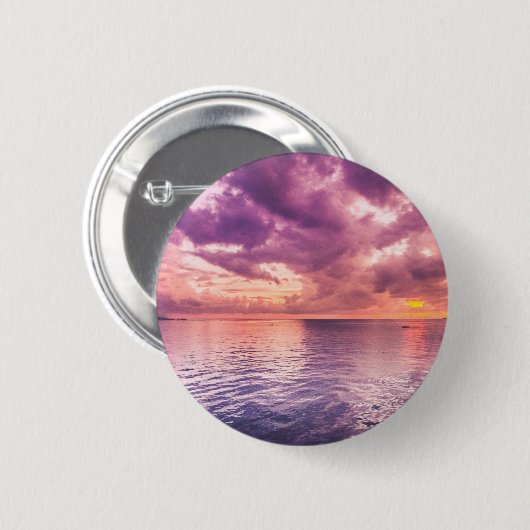 Ocean Sunset Inspirerend Ronde Button 5,7 Cm (Voorkant /achterkant)
