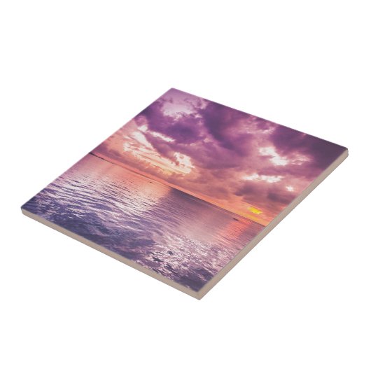 Ocean Sunset Inspirerend Tegeltje (Zijkant)