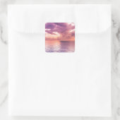 Ocean Sunset Inspirerend Vierkante Sticker (Tas)