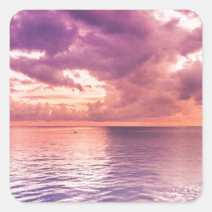 Ocean Sunset Inspirerend Vierkante Sticker