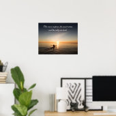 Ocean Sunset Kayak Canoe Inspirerend Quote Poste Poster (Thuiskantoor)