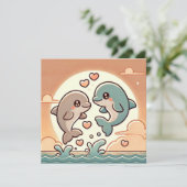 Ocean Sunset Love Kaart (Staand voorkant)