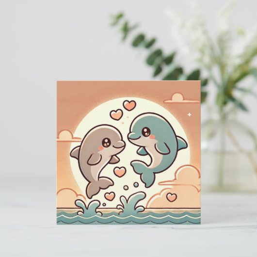 Ocean Sunset Love Kaart (Staand voorkant)