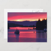 Ocean Sunset met Boats in Harbour Briefkaart (Voorkant / Achterkant)