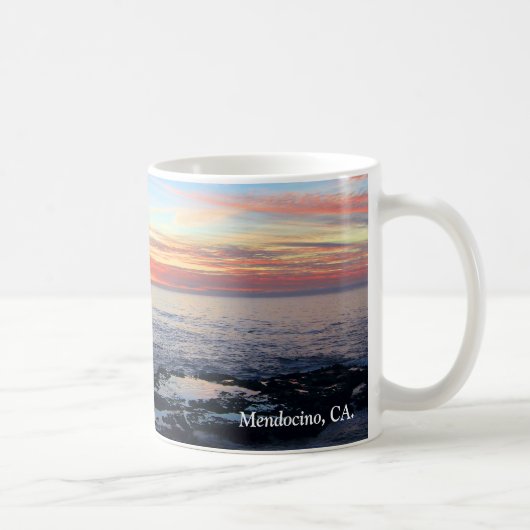 Ocean Sunset Mok, Mendocino, CA. Koffiemok (Rechts)