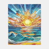 Ocean Sunset mozaïek kunst Fleece Deken (Voorkant)