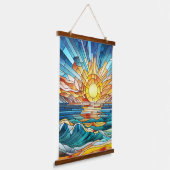 Ocean Sunset mozaïek kunst Hangend Wandkleed (Gebogen)