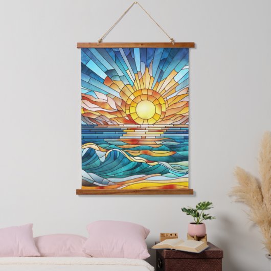 Ocean Sunset mozaïek kunst Hangend Wandkleed (Slaapkamer)