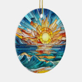 Ocean Sunset mozaïek kunst Keramisch Ornament (Rechts)
