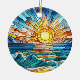 Ocean Sunset mozaïek kunst Keramisch Ornament