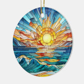Ocean Sunset mozaïek kunst Keramisch Ornament (Links)