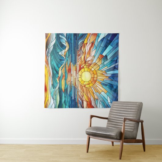 Ocean Sunset mozaïek kunst Wandkleed (In Situ (horizontaal))