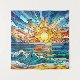 Ocean Sunset mozaïek kunst Wandkleed