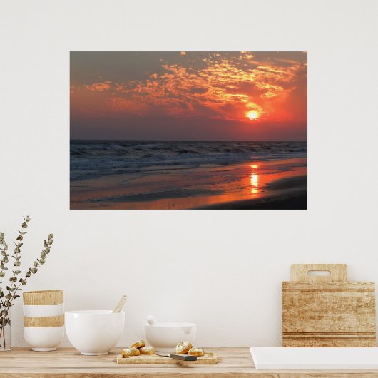 Ocean Sunset - Oak Island, NC Poster (Keuken)