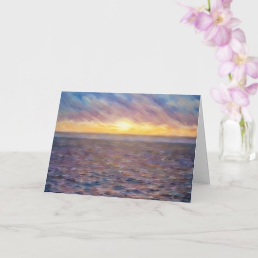 Ocean Sunset Oil Pastel Style Art Note Kaart (Orchidee)
