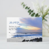 Ocean Sunset op Beach RSVP Card Kaartje (Staand voorkant)