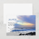 Ocean Sunset op Beach RSVP Card Kaartje (Voorkant / Achterkant)