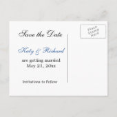 Ocean Sunset op het strand Save the Date Briefkaar Aankondigingskaart (Achterkant)