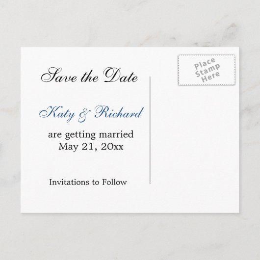 Ocean Sunset op het strand Save the Date Briefkaar Aankondigingskaart (Achterkant)