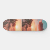 Ocean Sunset Palm Tree Oranje wolken  Persoonlijk Skateboard (Horizontaal)