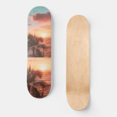 Ocean Sunset Palm Tree Oranje wolken  Persoonlijk Skateboard (Voorkant)