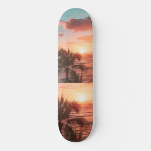 Ocean Sunset Palm Tree Oranje wolken  Persoonlijk Skateboard