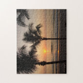 Ocean Sunset Palm Trees Florida Fotografie Puzzel Legpuzzel (Verticaal)