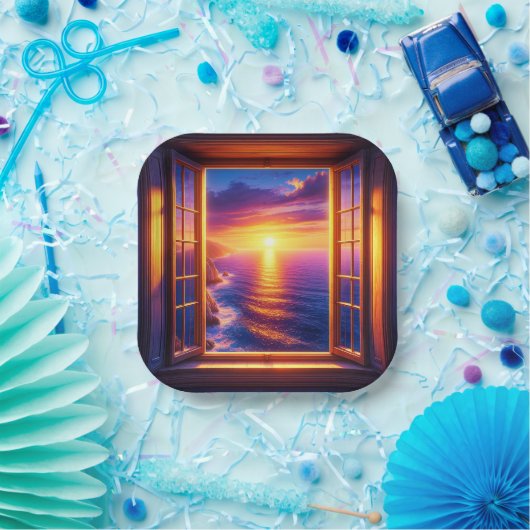 Ocean Sunset Papieren Bordje (Feest)