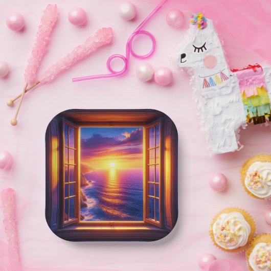 Ocean Sunset Papieren Bordje (Feest)