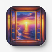 Ocean Sunset Papieren Bordje (Voorkant)